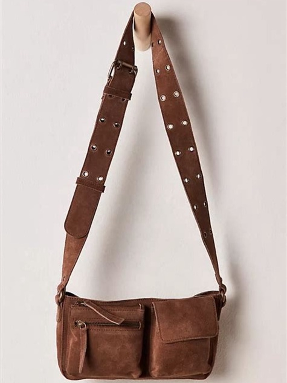 Free People Wade Suede Waist Bag - mocha